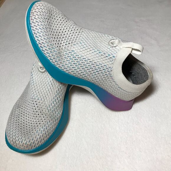Allbirds tree dasher white purple blue sneakers w6 running slip on washable - Picture 5 of 11
